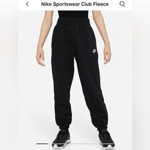 Girls Nike Sportswear Club Fleece Loose Fit Black Sweatpants
